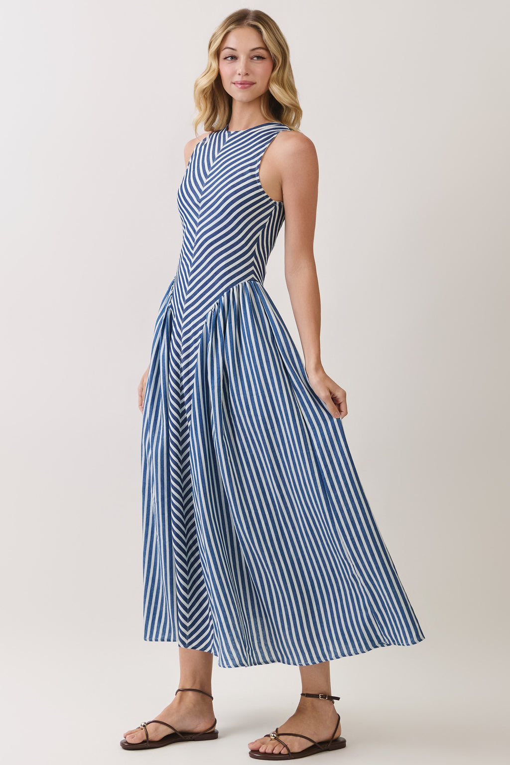 Calliope Striped Midi Dress