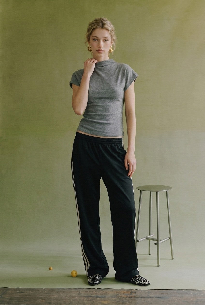 Zion Mock‑Neck Cap Sleeve Top
