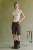 Zion Mock‑Neck Cap Sleeve Top
