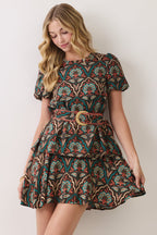 Monroe Floral Belted Mini Dress