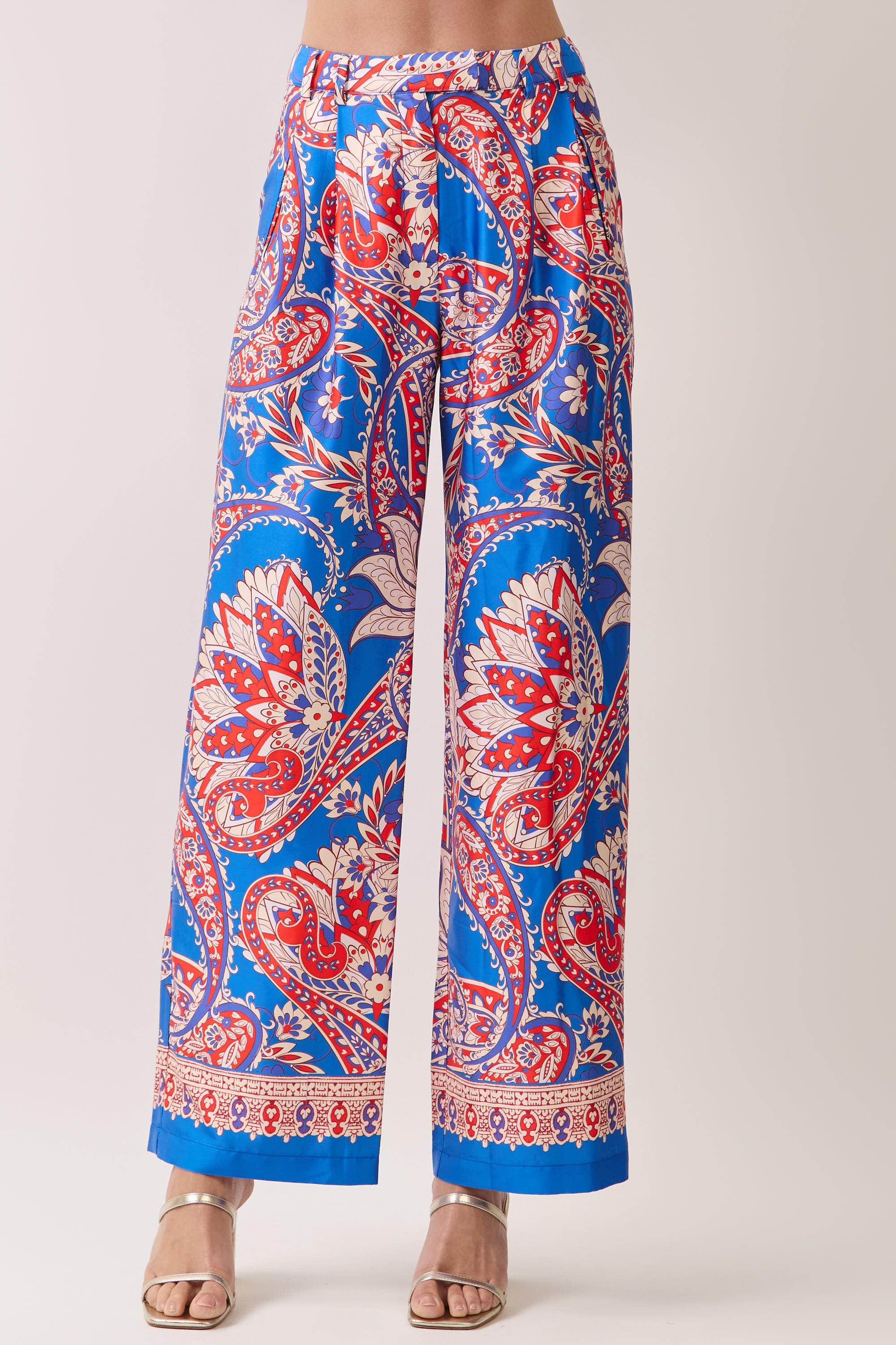 Layla Border Print Wide Leg Pants