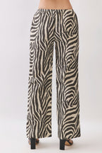 Zebra Wide‑Leg Drawstring Pants