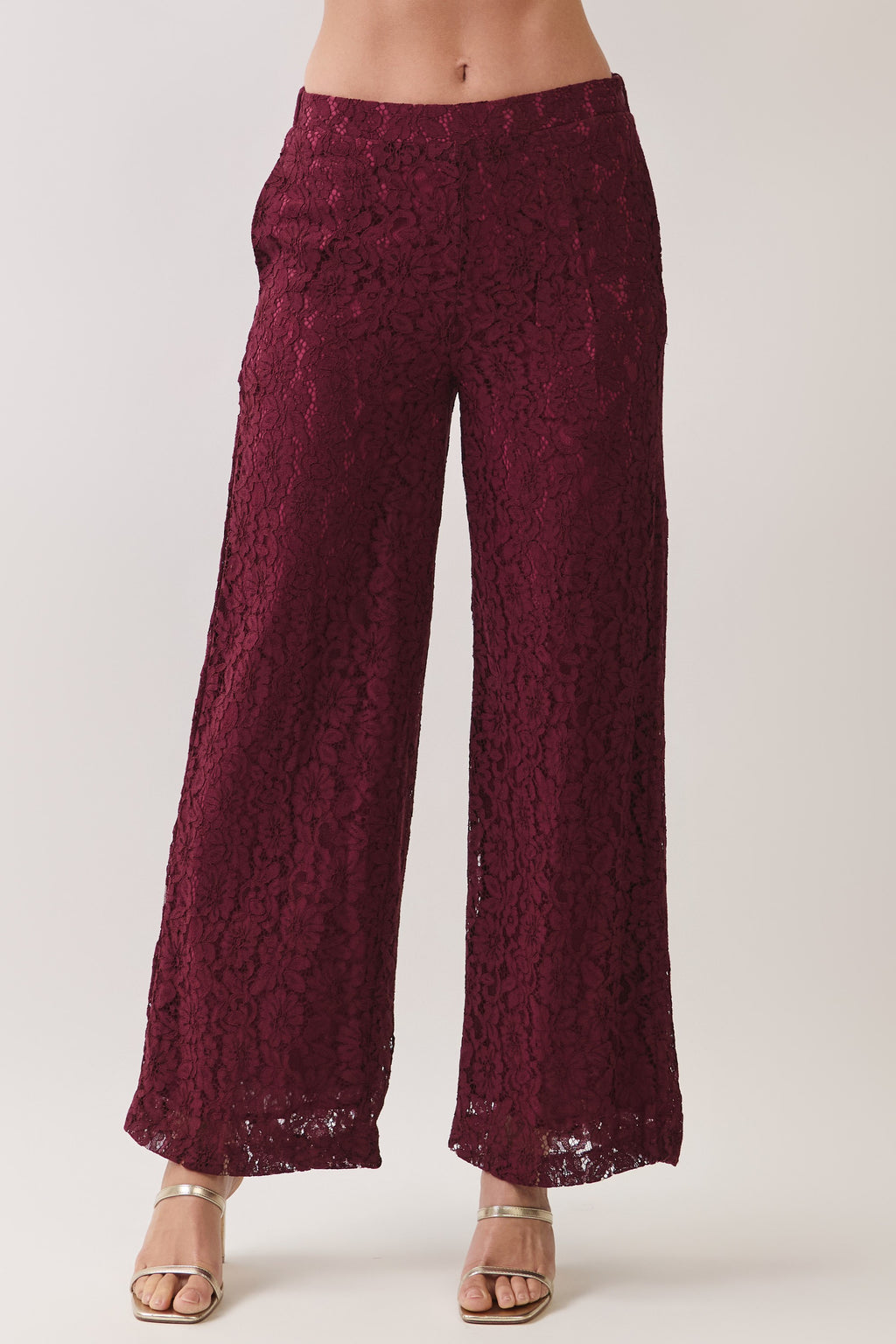 Della Wide‑Leg Lace Pants