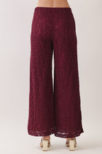 Della Wide‑Leg Lace Pants