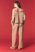 Gingham Gingerbread Embroidery Pajama Set