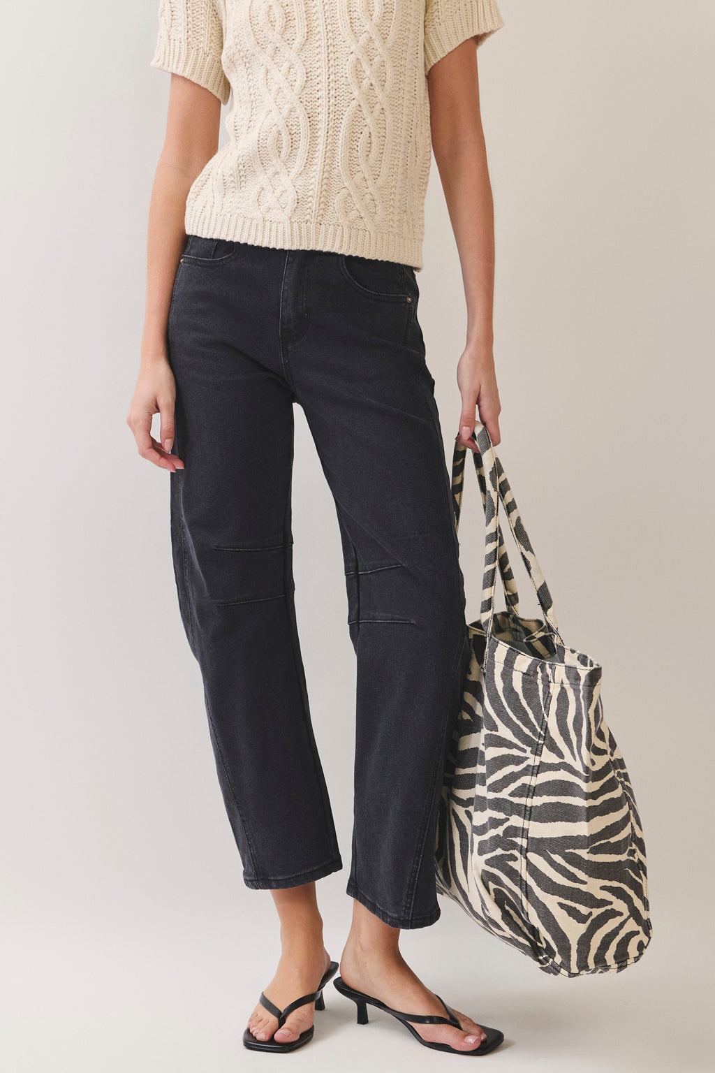 Mae Zebra Print Canvas Tote Bag