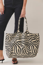 Mae Zebra Print Canvas Tote Bag