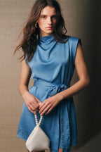 Corinne Satin Tie Mini Dress