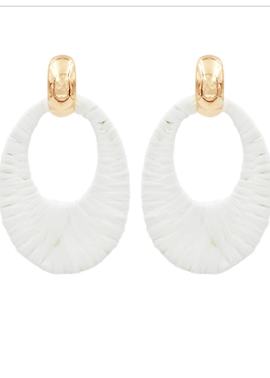 Raffia Oval Link Earring