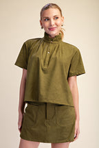 Soft Brush Mock Neck Top