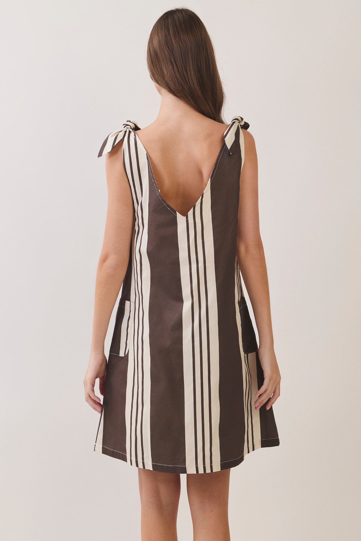 Thea Striped Tie-shoulder Mini Dress