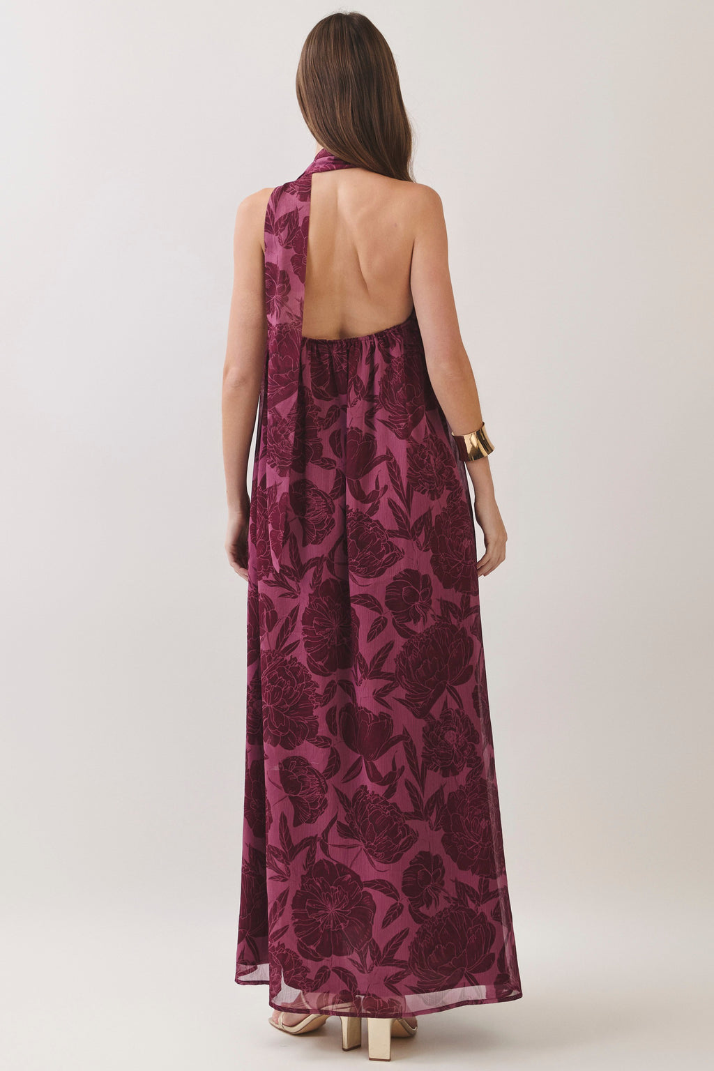 Carlie Floral Print Scarf Maxi Dress
