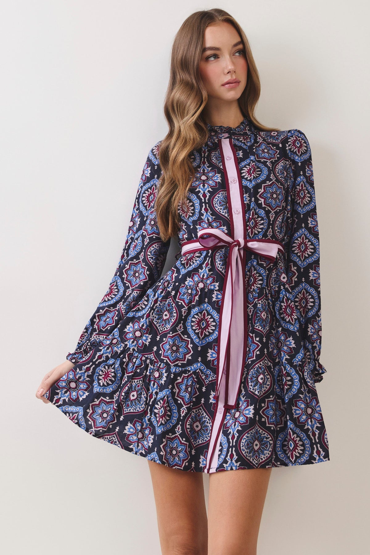 Bonnie Medallion Print Shirt Dress