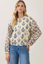 Danika Floral Print Quilted Jacket