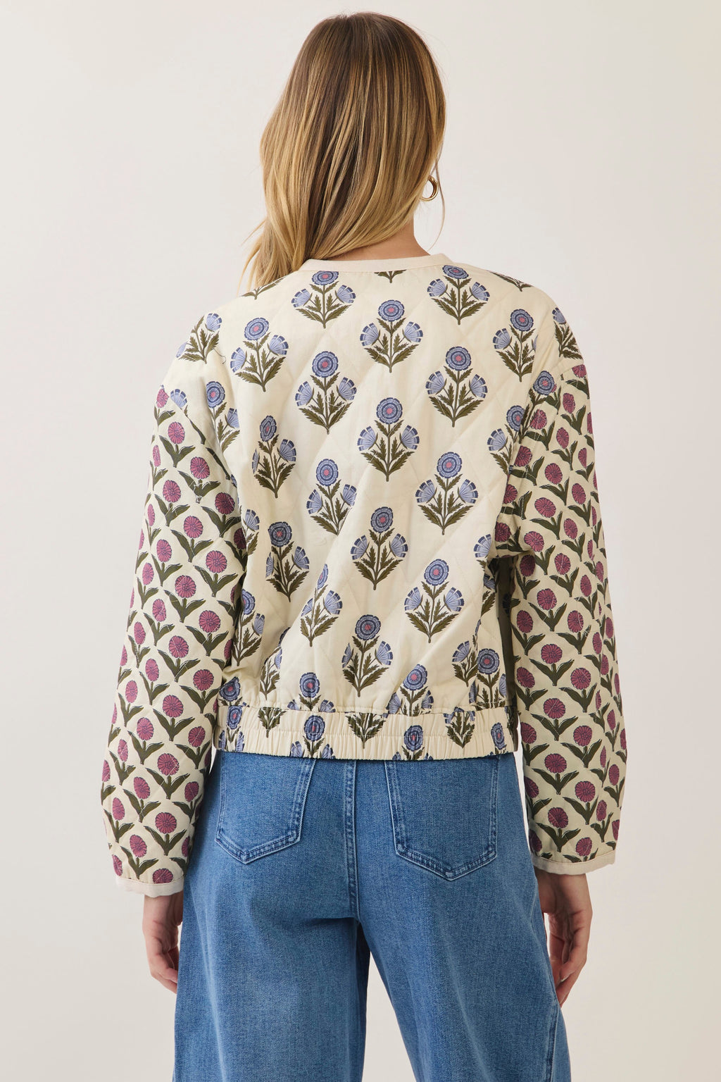Danika Floral Print Quilted Jacket
