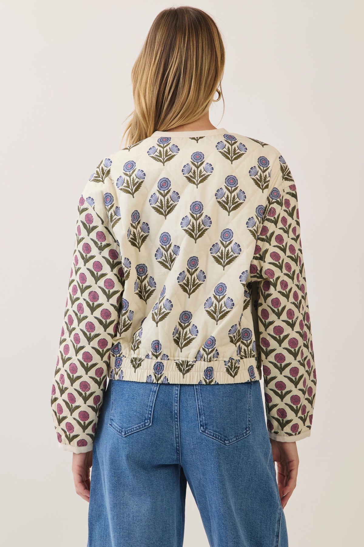 Danika Floral Print Quilted Jacket