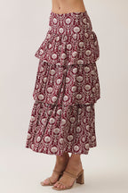 Roselyn Floral Print Maxi Skirt