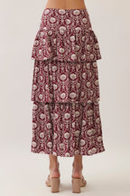 Roselyn Floral Print Maxi Skirt