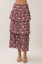 Roselyn Floral Print Maxi Skirt
