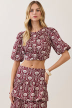 Roselyn Floral Print Crop Top