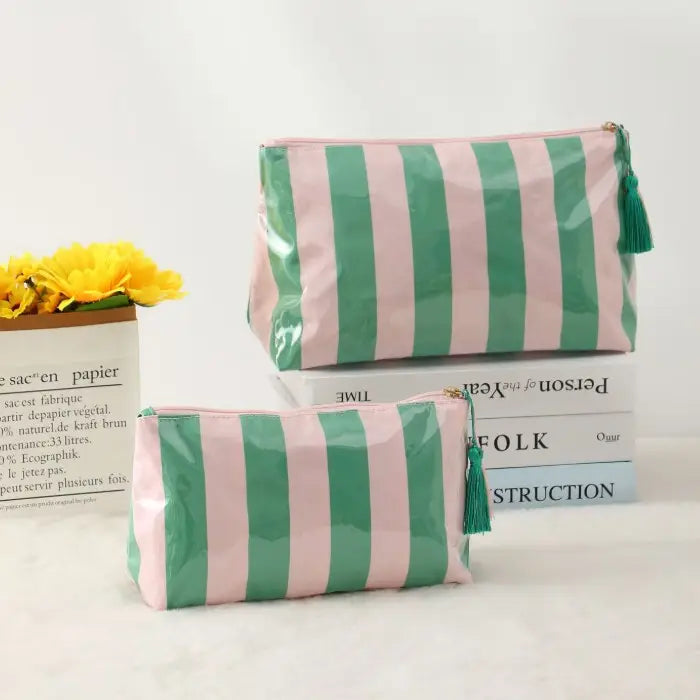 Valencia Stripe Tassel Cosmetic Pouch