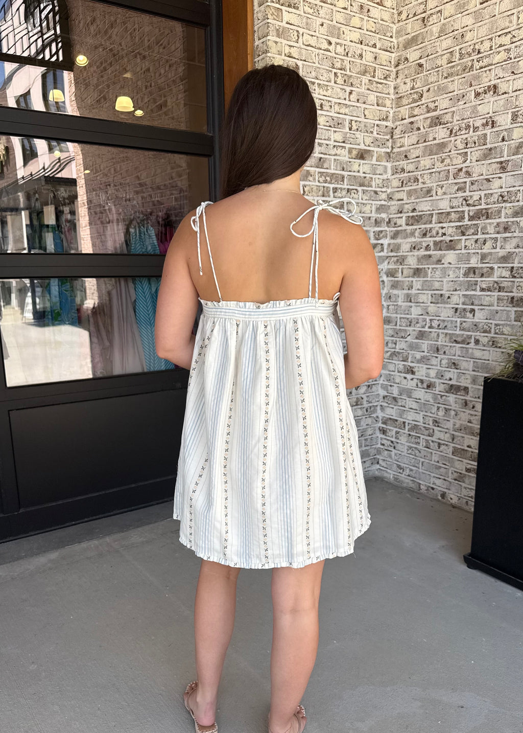 Nadia Shoulder Tie Mini Dress
