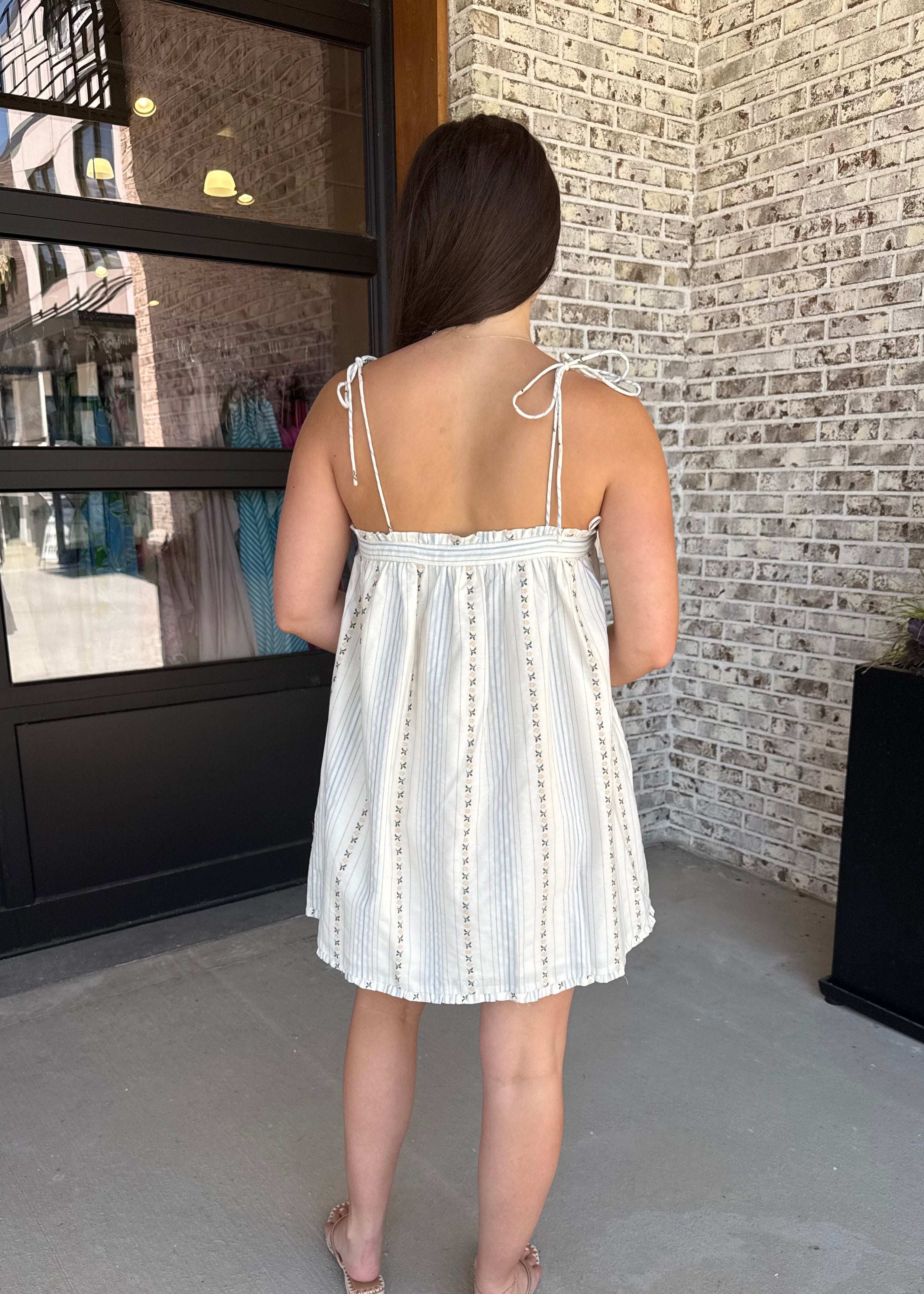 Nadia Shoulder Tie Mini Dress
