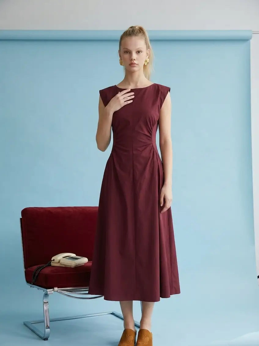 Mabel Ruched Midi Dress