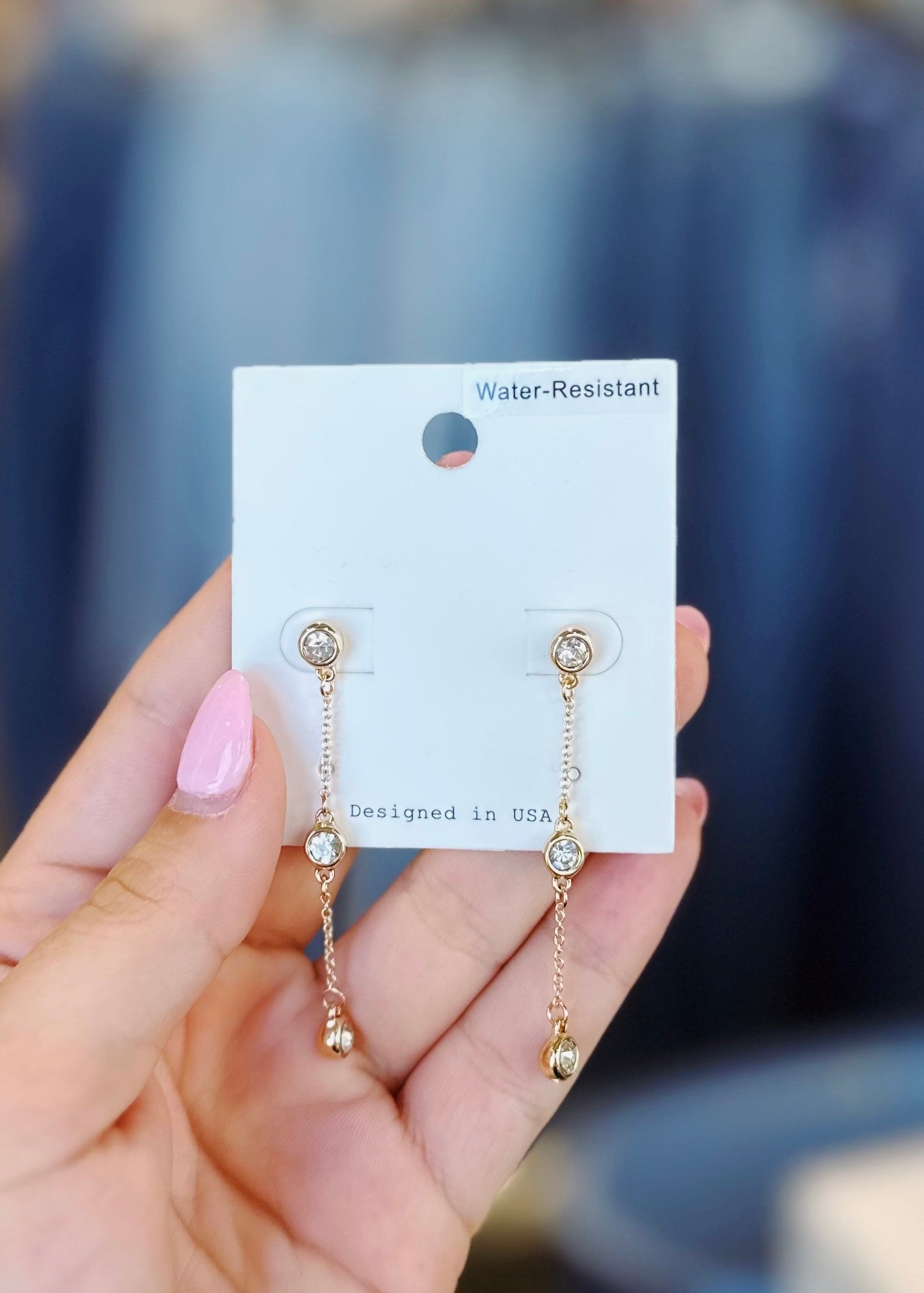 Crystal Station & Chain Earrings
