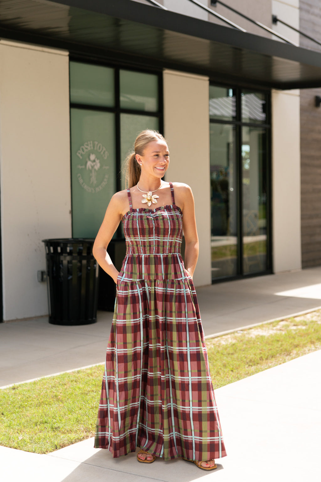 Candace Plaid Maxi Dress