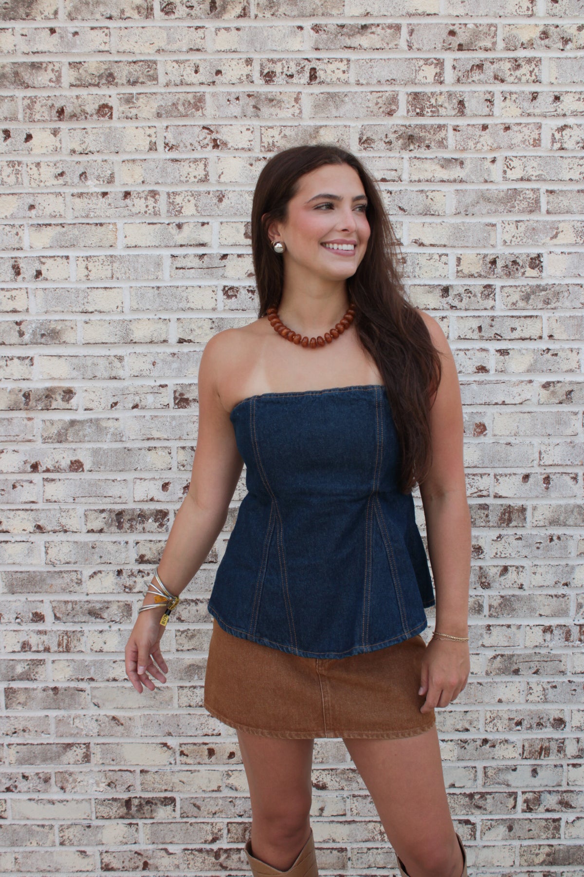Dolly Denim Peplum Top
