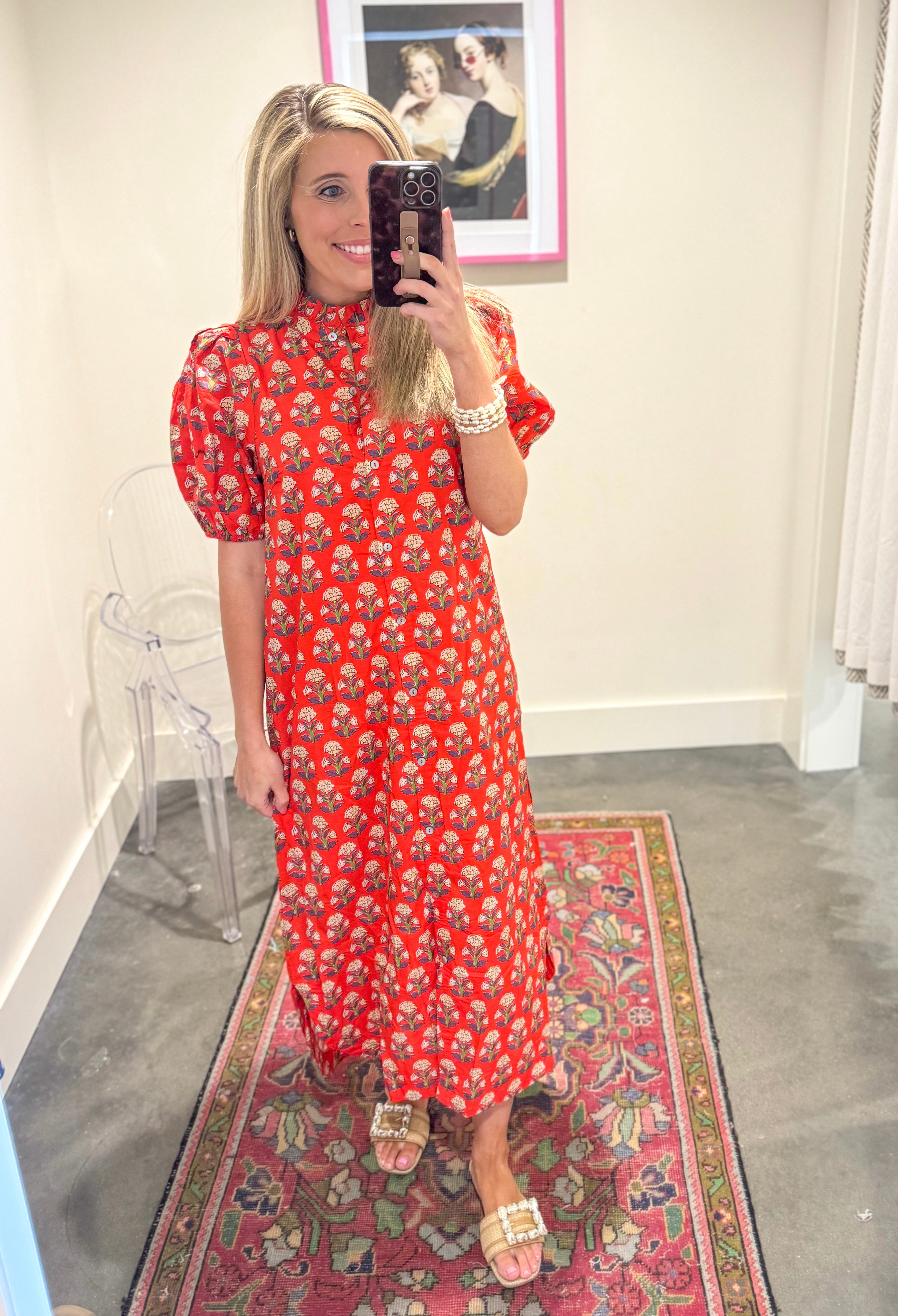 Millie Puff Sleeve Midi Dress