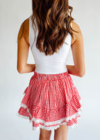 Sophie Gingham Ruffle Skort