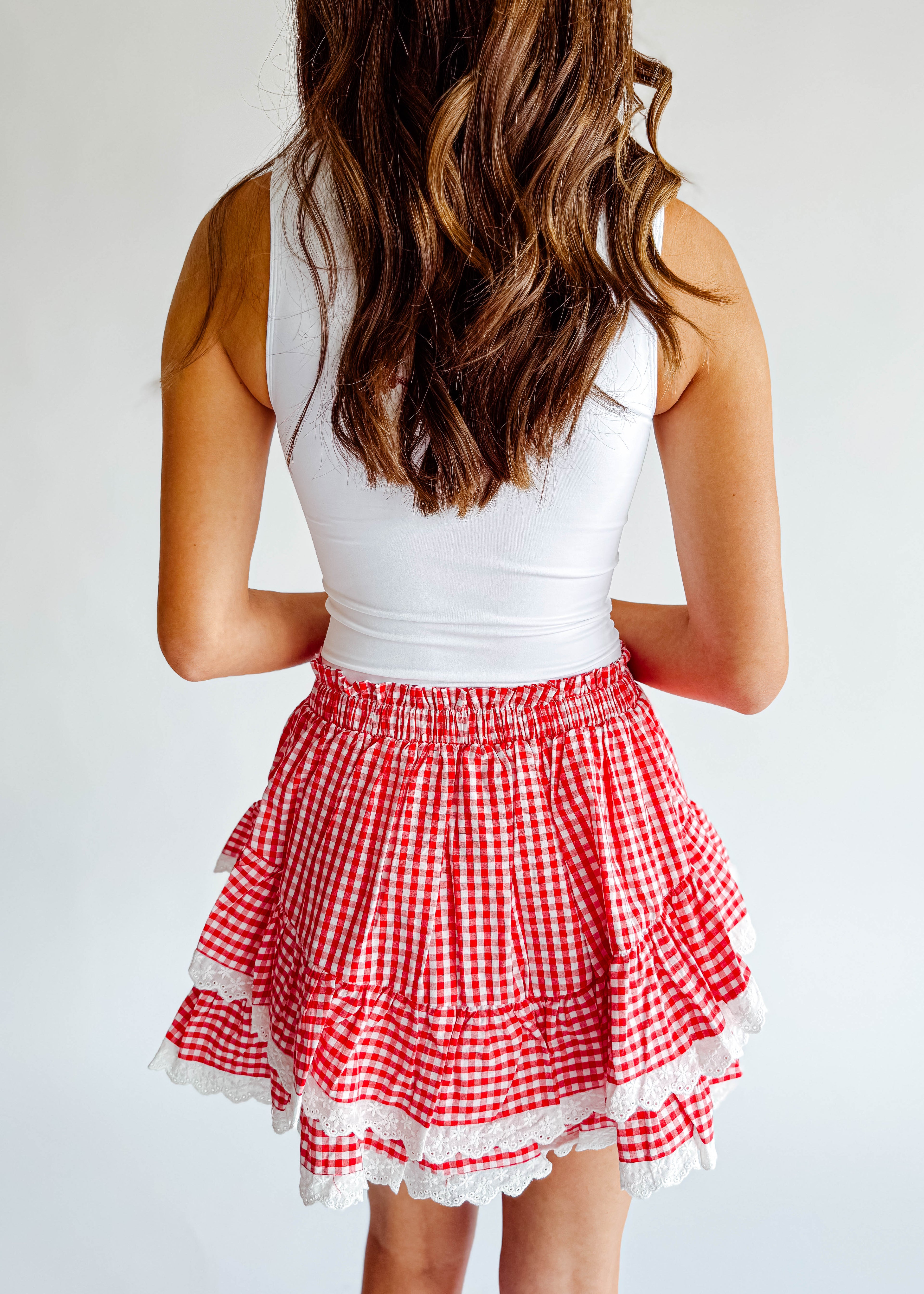 Sophie Gingham Ruffle Skort