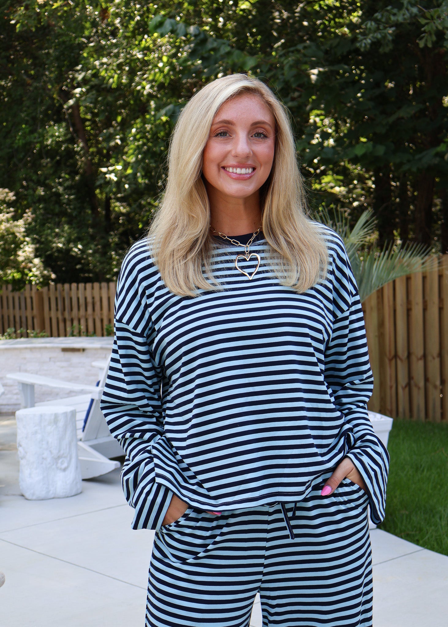 Lena Striped Lounge Set