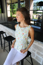 Louisa Botanical Print Sleeveless Top