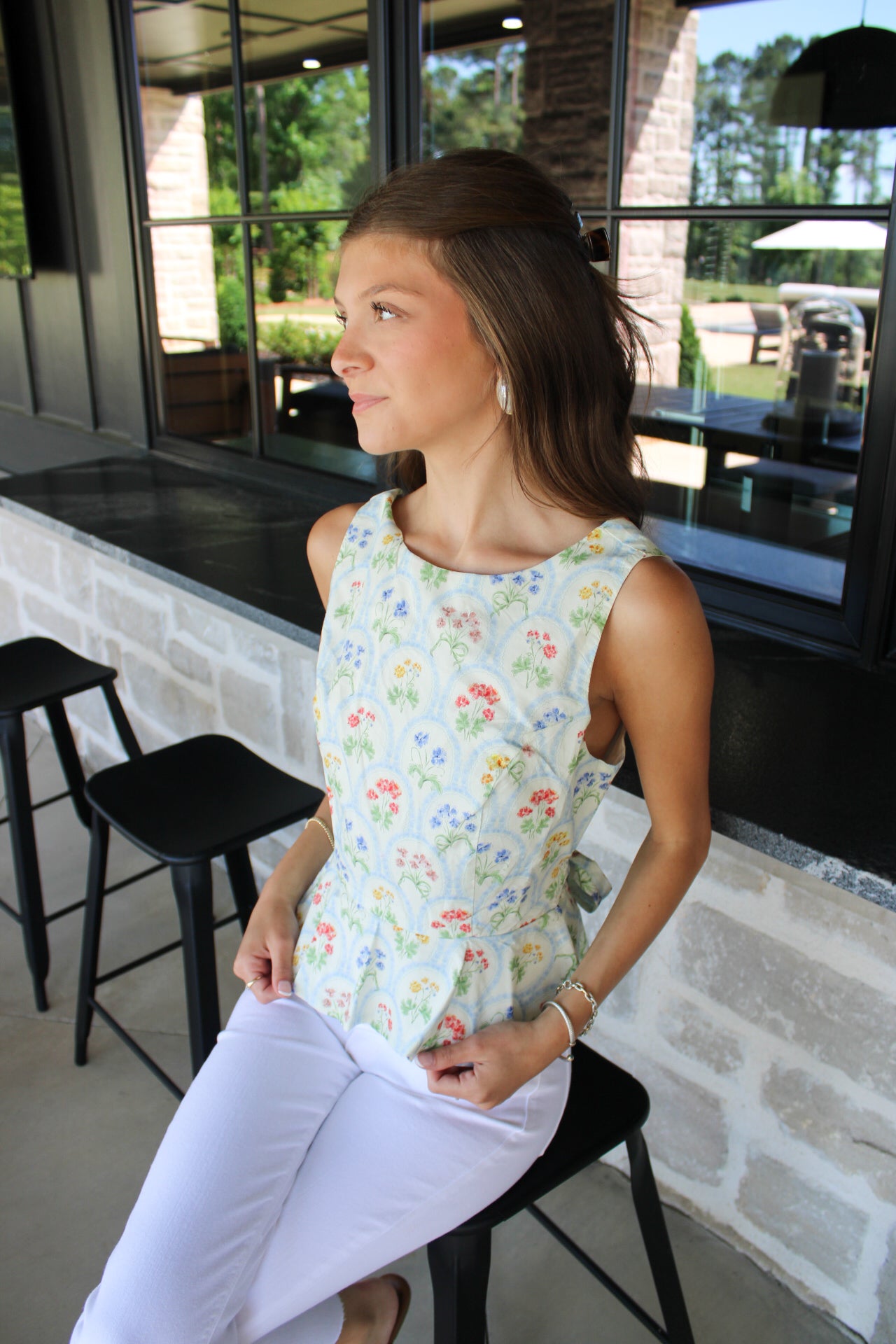 Louisa Botanical Print Sleeveless Top