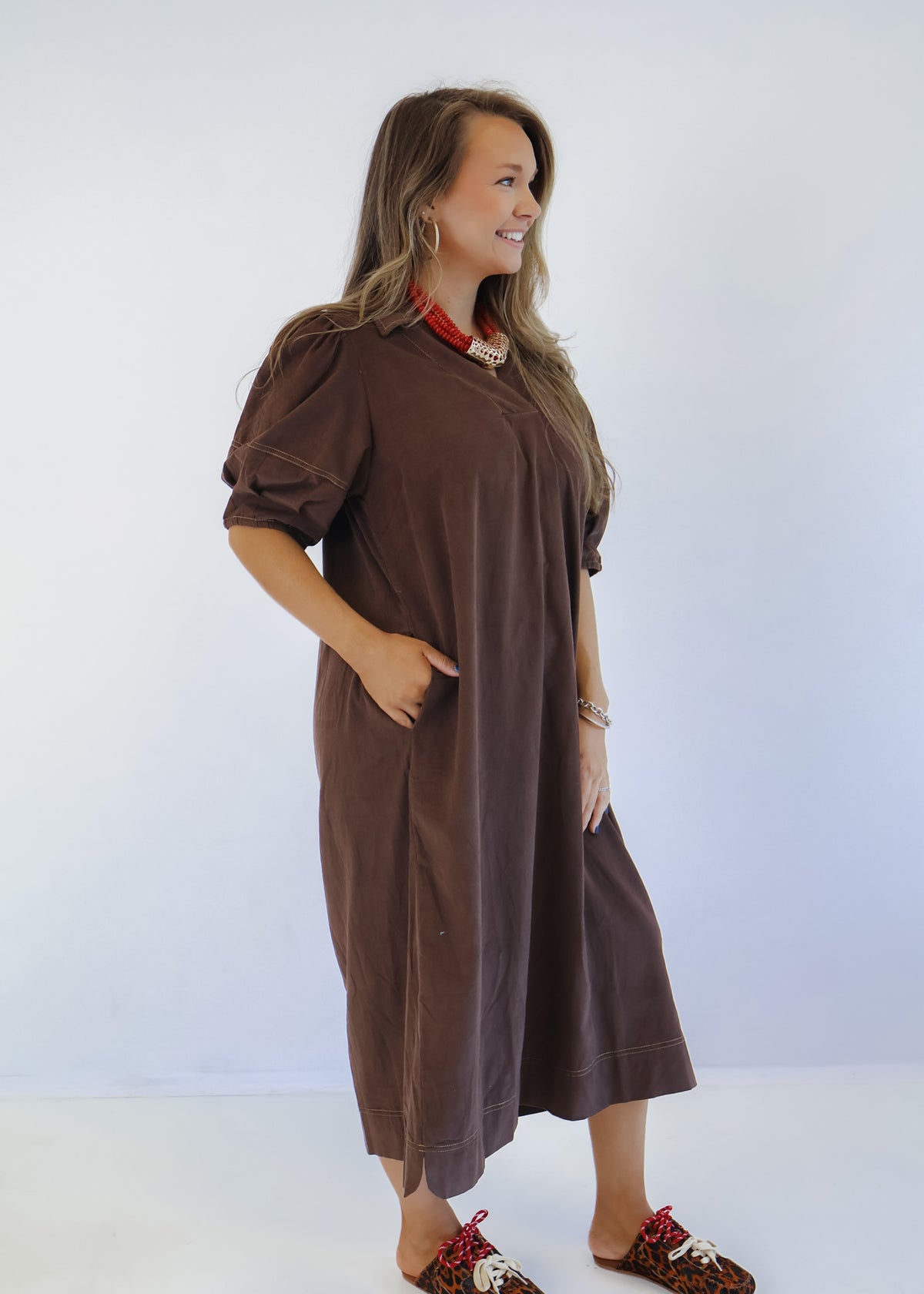 Calla Collar Midi Dress