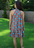 Celine Polka Dot Bow Neck Dress