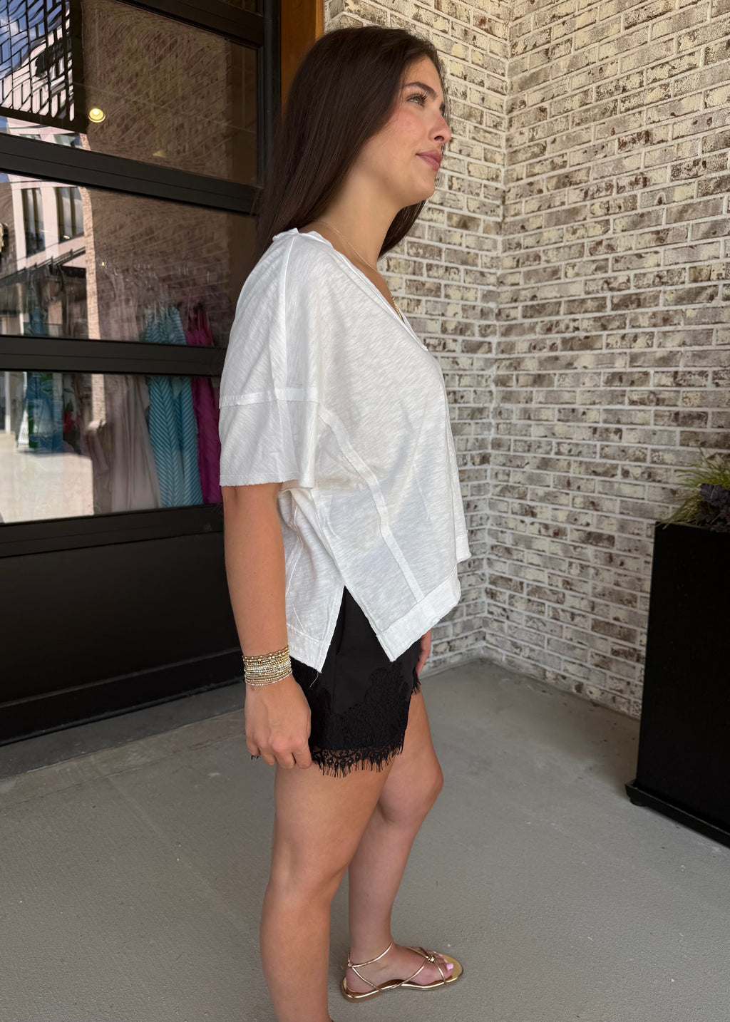 Leia Oversized V-Neck Top