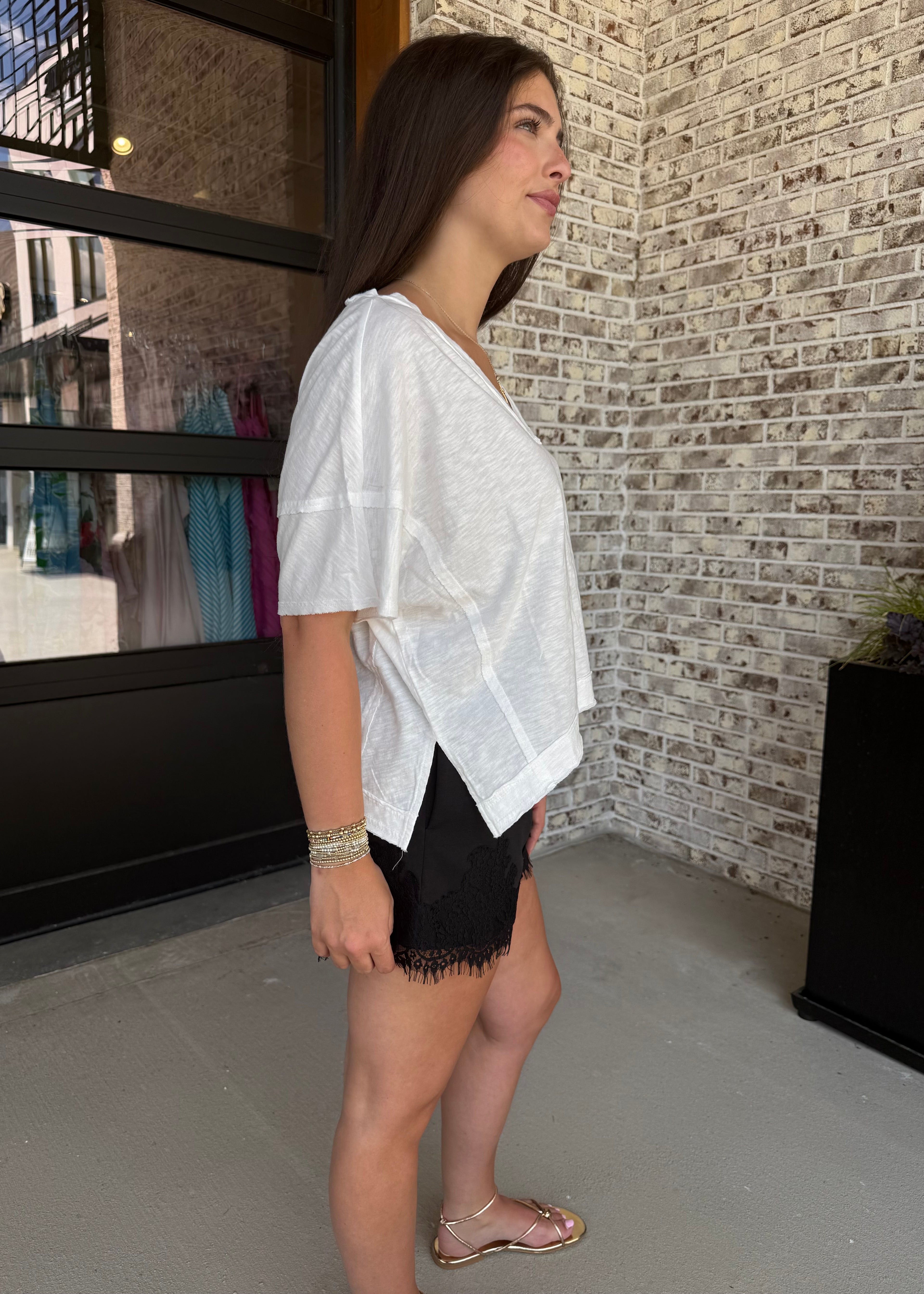 Leia Oversized V-Neck Top