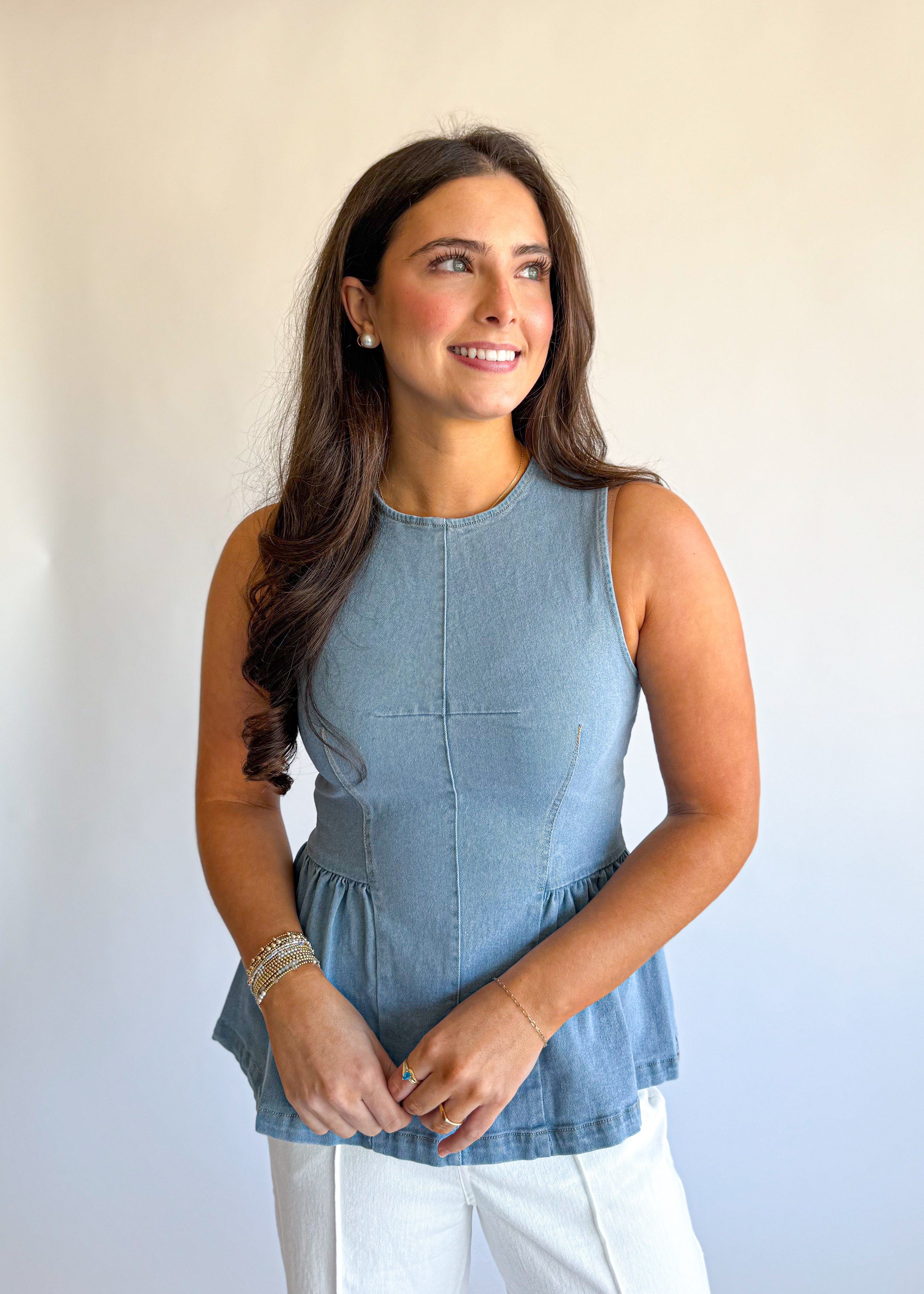 River Sleeveless Flared Hem Top