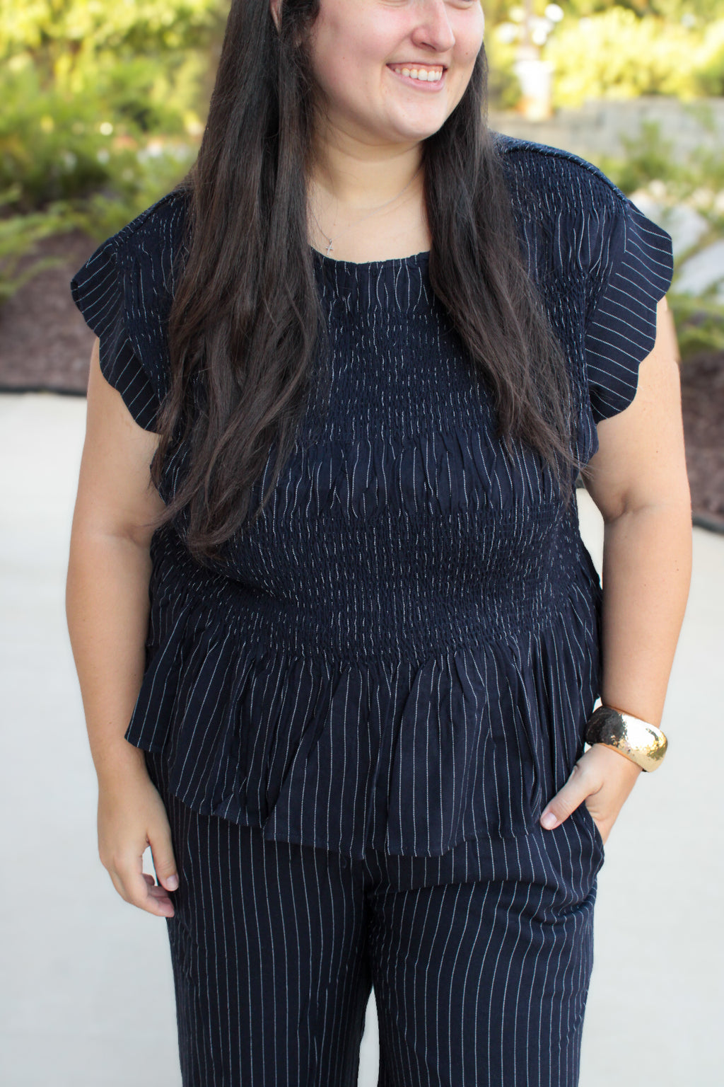 Talia Pinstripe Top