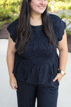 Talia Pinstripe Top