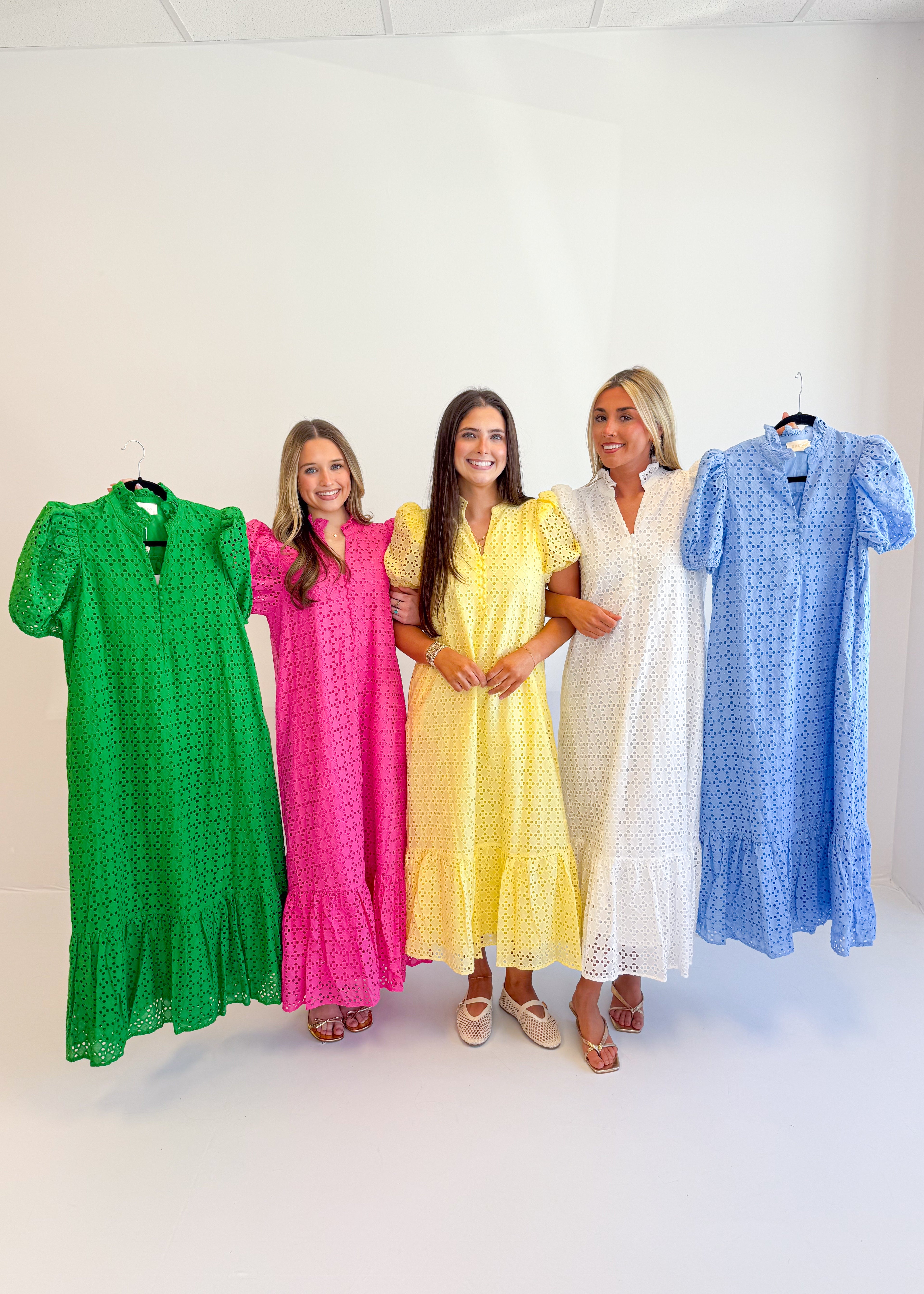 Holland Puff Sleeve Midi Dress