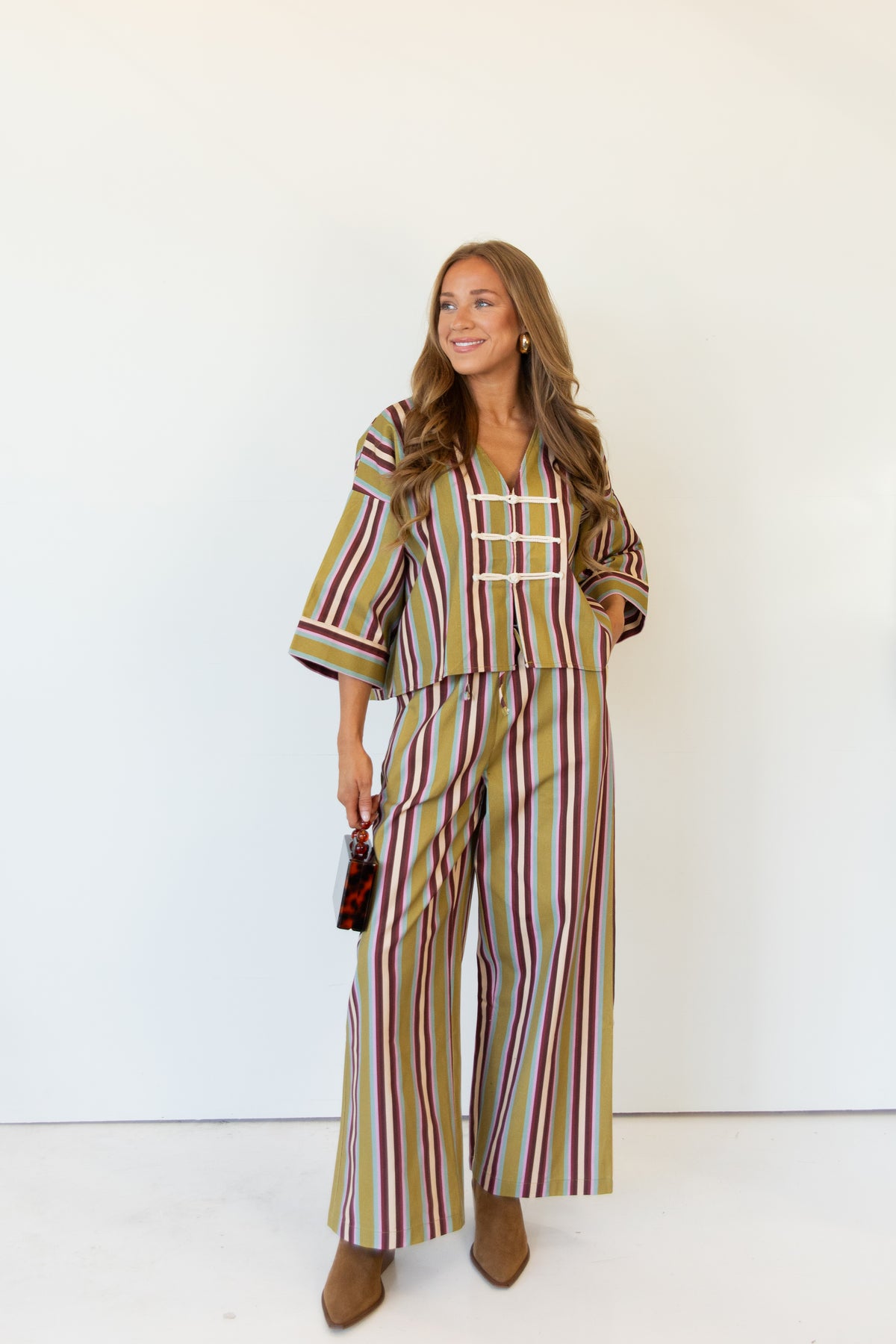Mona Striped Wide Leg Pants
