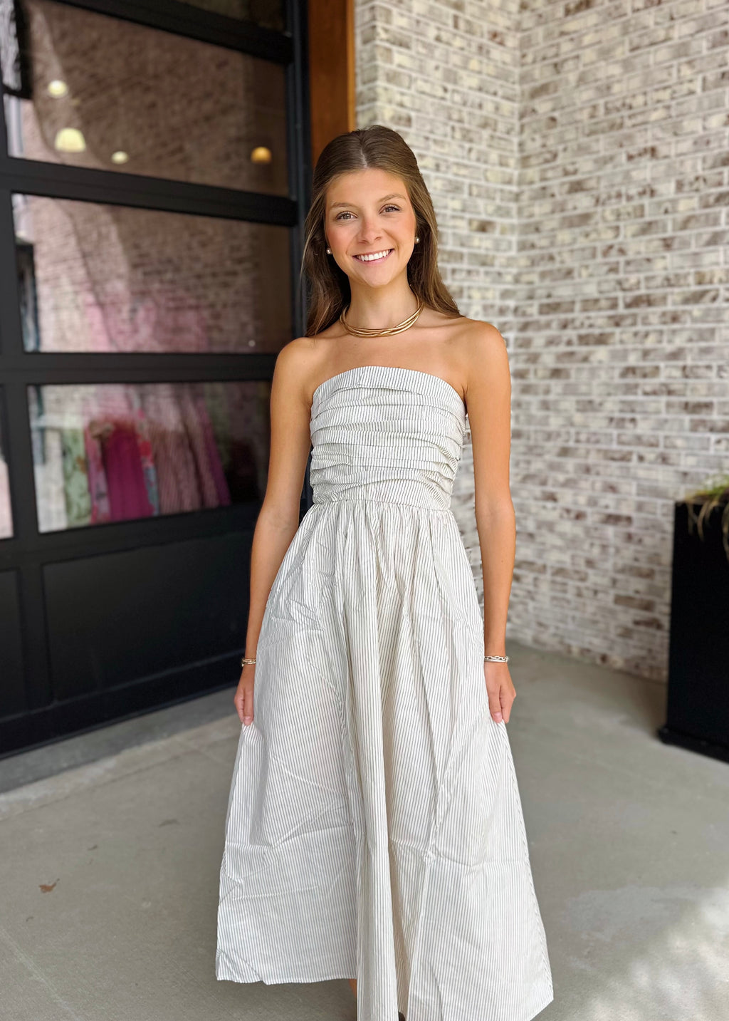 Everhart Pinstripe Maxi Dress