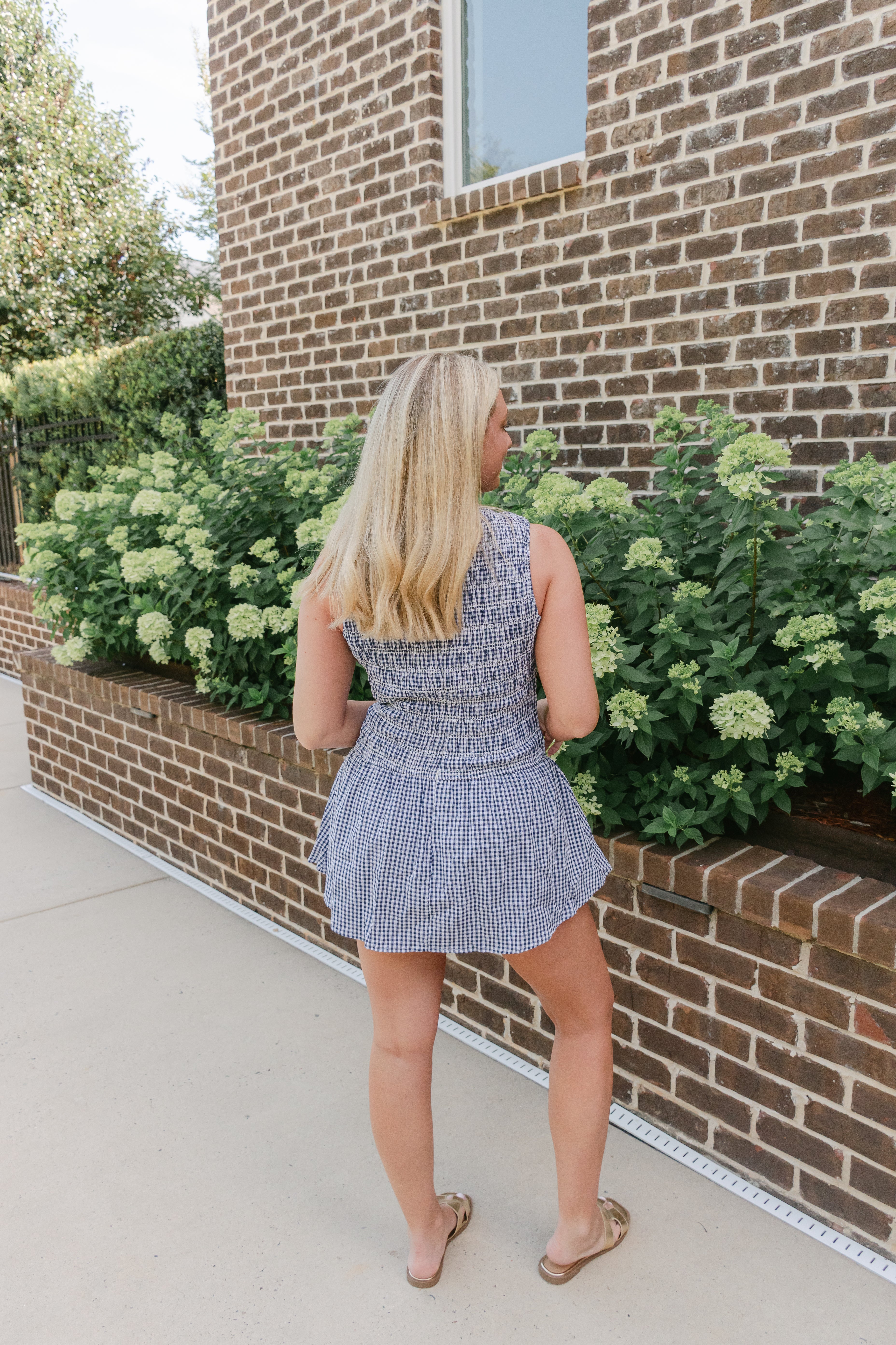 Cecelia Smocked Gingham Mini Dress