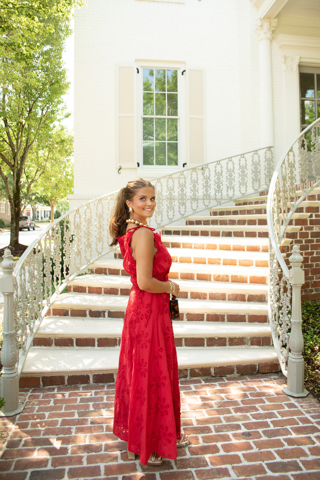 Luci Embroidered Floral Midi Dress