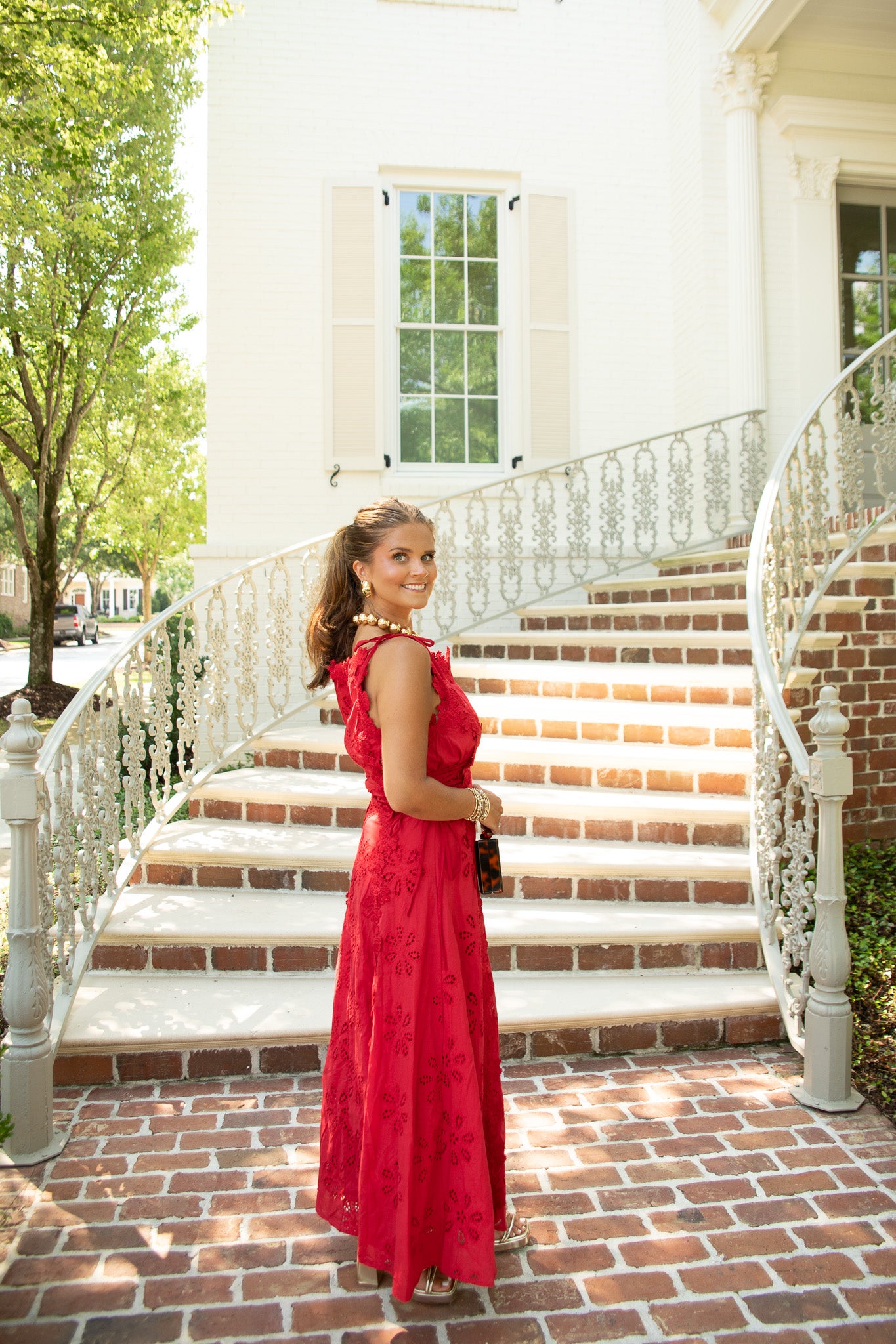 Luci Embroidered Floral Midi Dress
